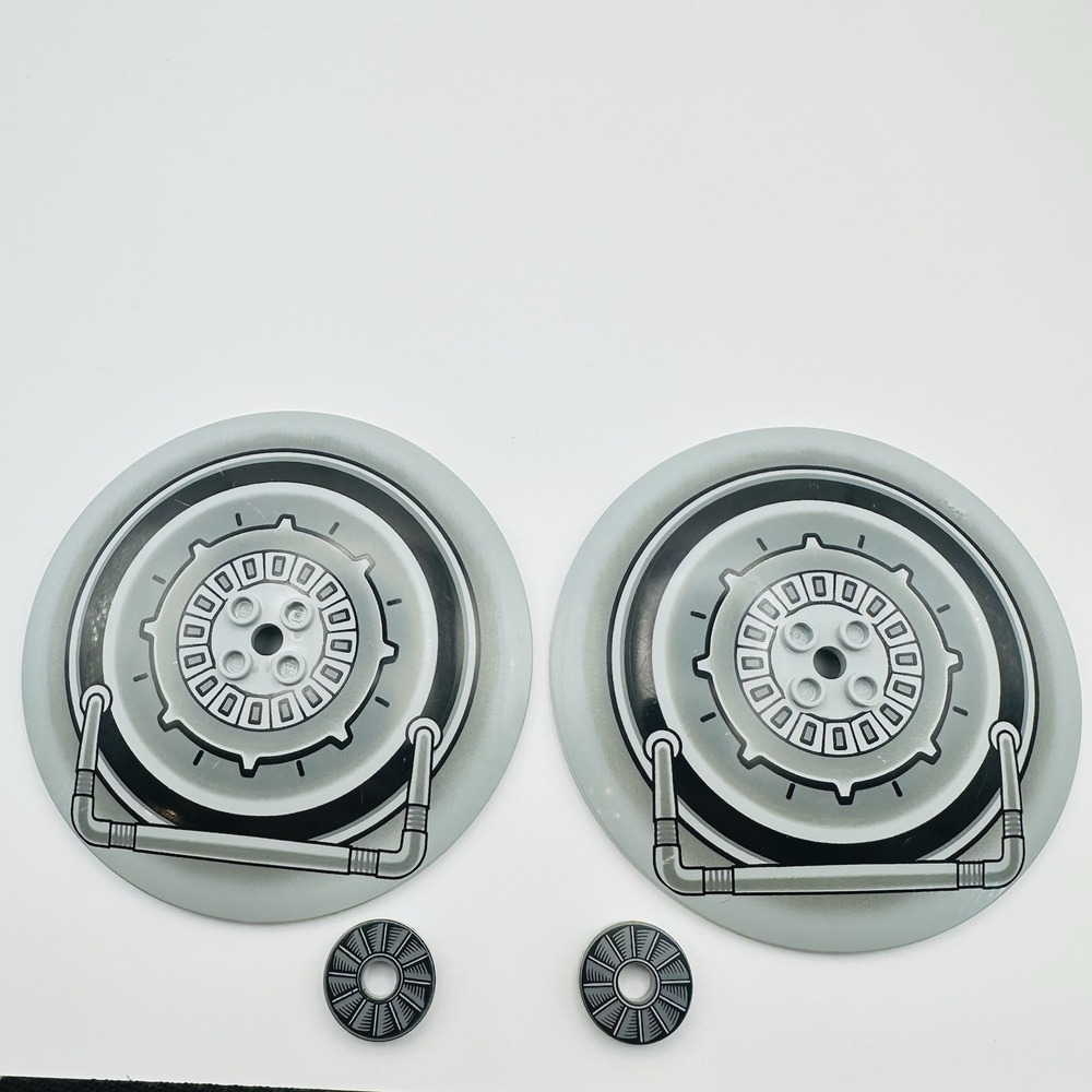 Set of 2 LEGO Lt Gray Dish 10x10 Inverted Star Wars Tank Droid Pattern